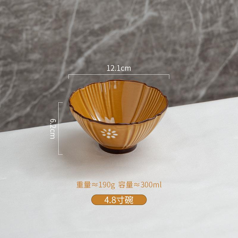 European Light Luxury Retro Style Dish Set High Sense Household Plate Underglaze Color Tableware Ceramic Soup Bowl Rice Bowl