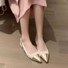 Spring New Baotou Sandals for Women Fashion Pointy Light Mouth Collocation Color Word with Soft Sole Non-slip Low Heel Shoes