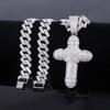 New Hot-selling Alloy Full Diamond Bundled Cross Pendant, Fashion Trend Rap Men's Hip-hop Cuban Necklace