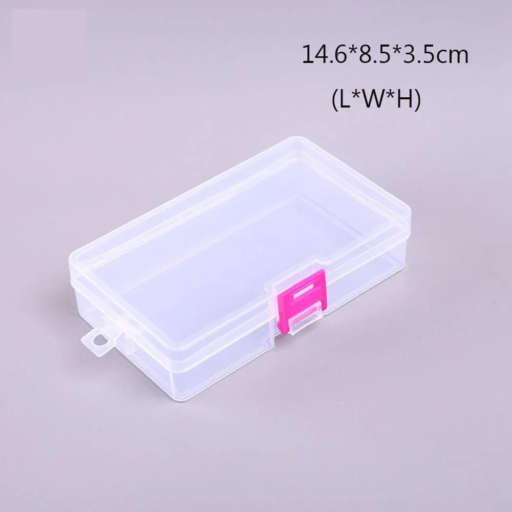 DiY Small Square Clear Plastic Storage Box For Jewelry Diamond Embroidery Craft Bead Pill Home Storage Accessories