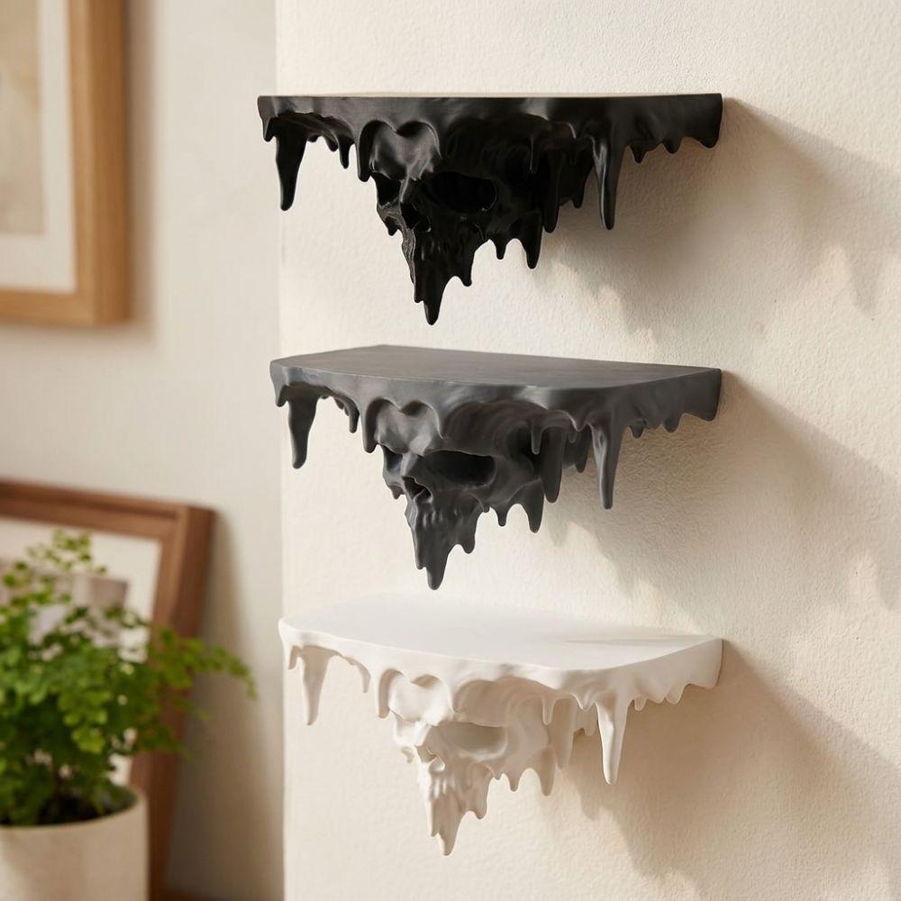 Dark Gothic Icicle Skull Melting Wall Shelf Plastic Wall Storage Rack Living Room