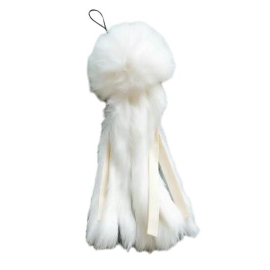Fluffy Octopus Cat Toy Cat Wand Toy Faux Fur Octopus Replacement Interactive Kitten 18cm белый