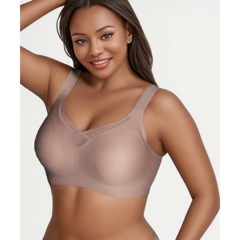 Plus Size Women Seamless Full Coverage Bra Side Fat Reduction Large Bust Support