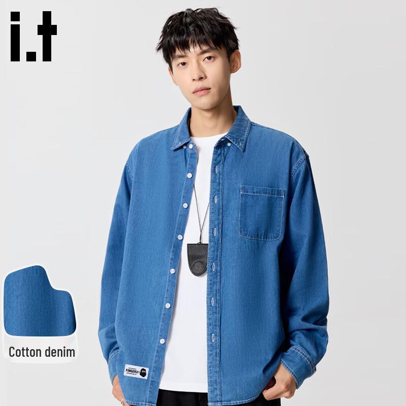 

Fingercroxx Men s Casual Long Sleeve Denim Shirt L