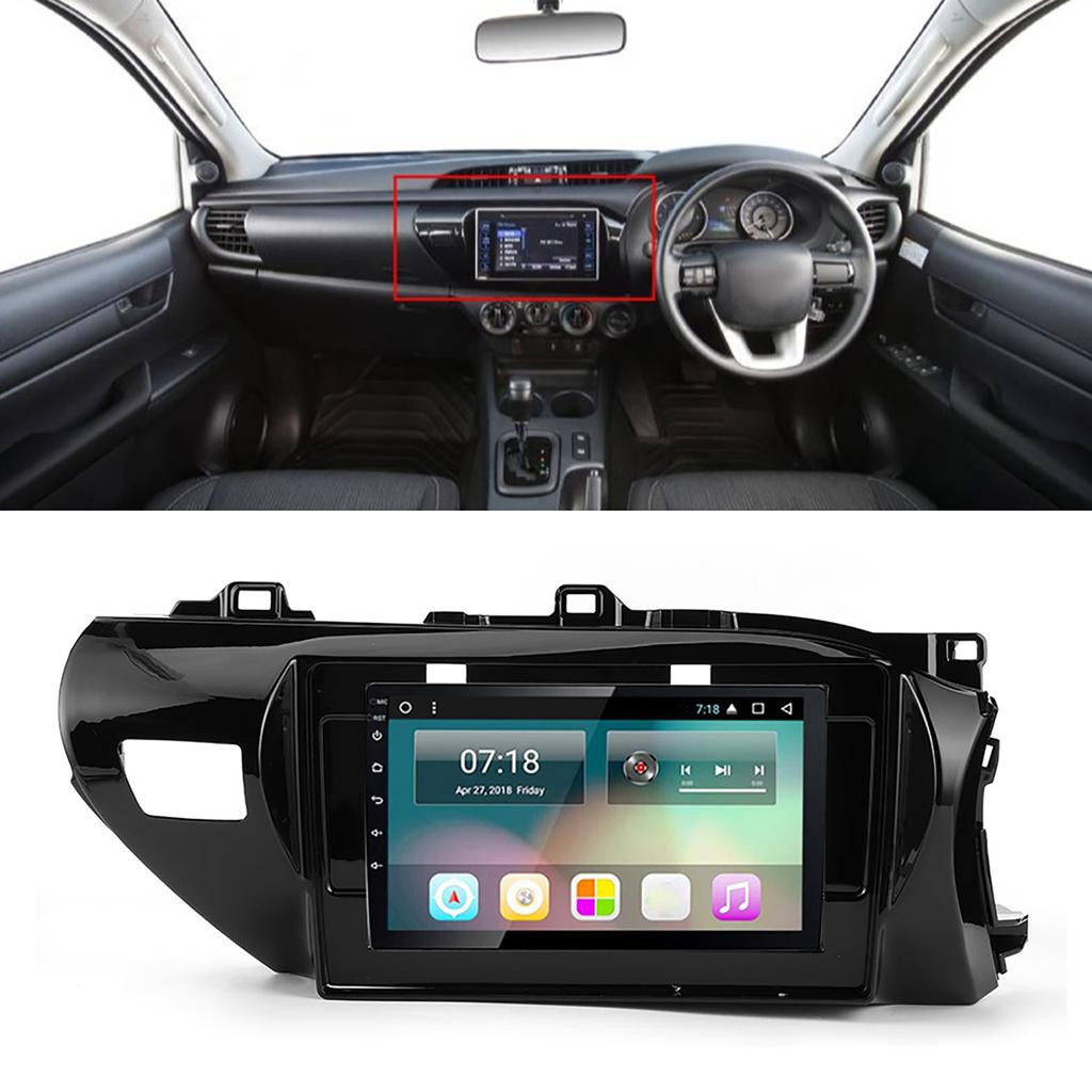 10.1in Car Radio Fascia Panel GPS Navigation Frame with Power Cord Fit for Hilux 2014?2019 RHD