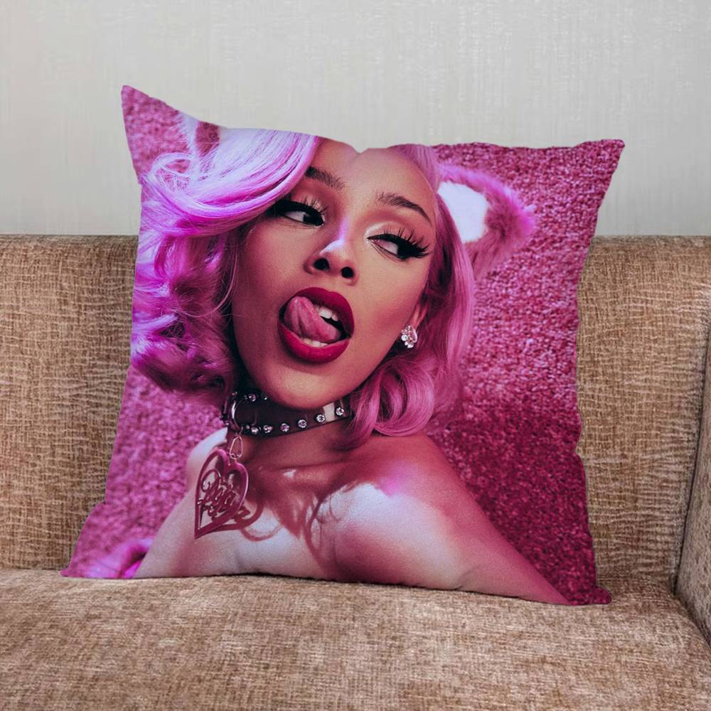 DDoja Singer CCat Print Pattern Sofa Cushion Cover Pillowcase Home Party Car Bedding