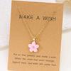 Fashion Enamel Flower Pendant Necklace for Women Romantic Colorful Cherry Blossom Necklace Make A Wish Cardboard Jewelry Gifts