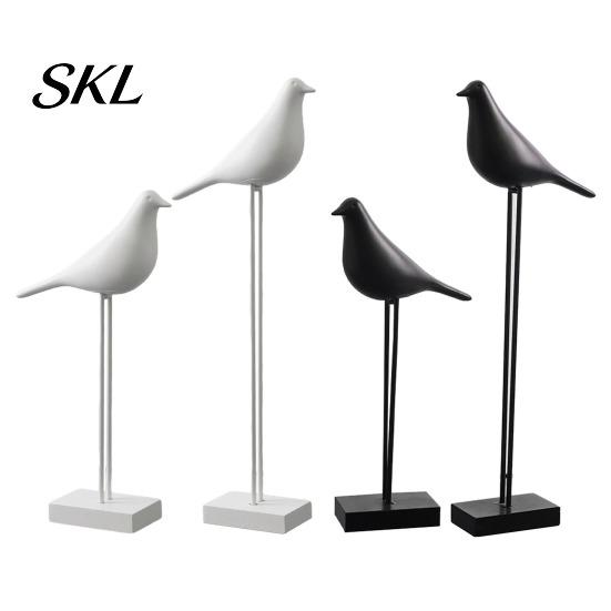 Anspruchsvolle Nachttisch-Ornamente Schwarz-Weiß Vogel-Figur, Minimalistische Moderne Kunst-Skulptur für TV Nordischer Stil Dekorationsfiguren Schrank