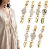 Fashionable Collar Pin 2Pcs Vintage Sweater Clips for Women Girls, Retro Faux Pearl And Rhinestones Cardigan Clips, Elegant Clothing Fasteners Dresses