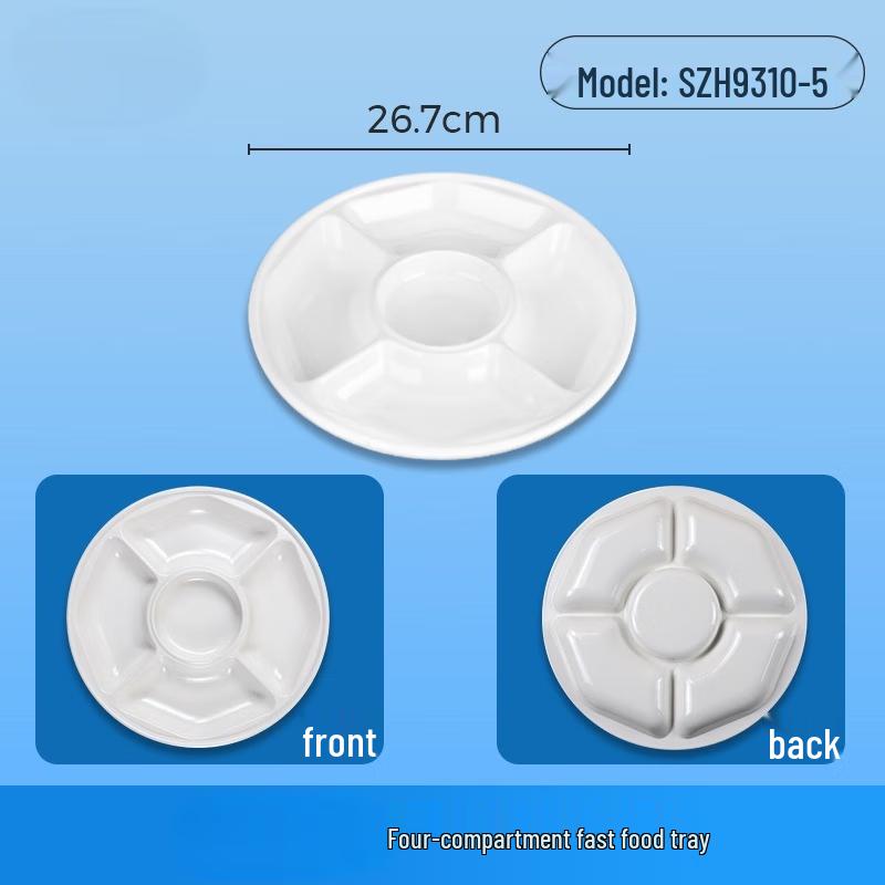 Durable Melamine 10.5-inch 4-Compartment Meal Tray