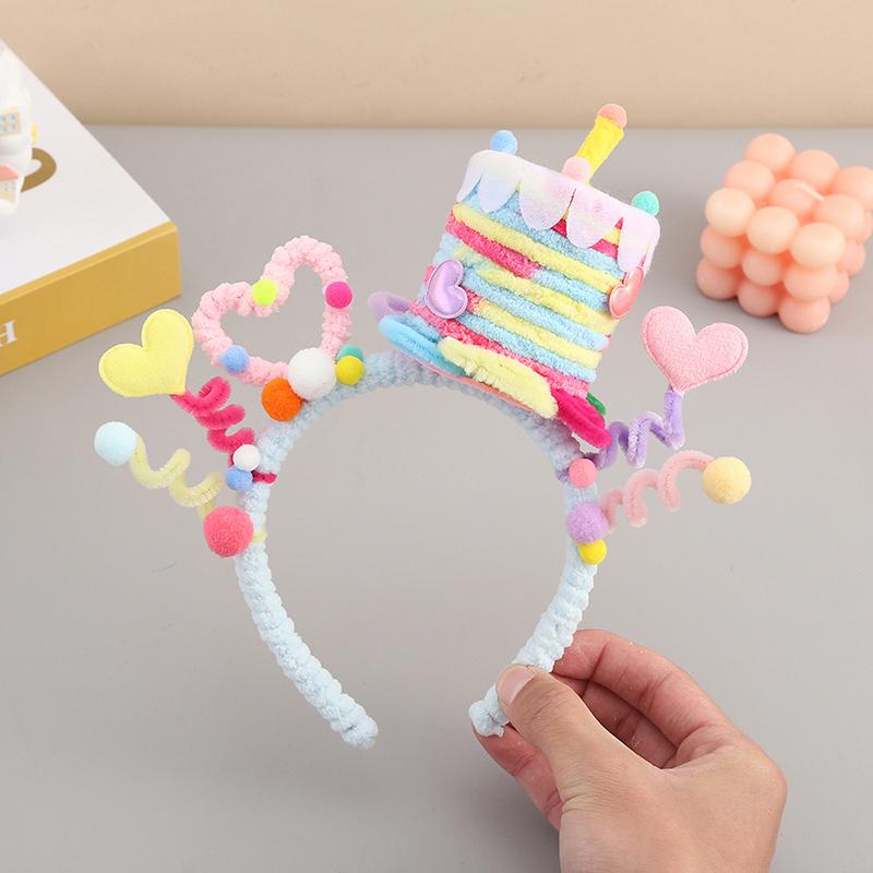 Birthday Atmosphere Girls Headband Party Supplies Colored Torsion Bar Hair Accessory Creative Hair Hoop Pography Props