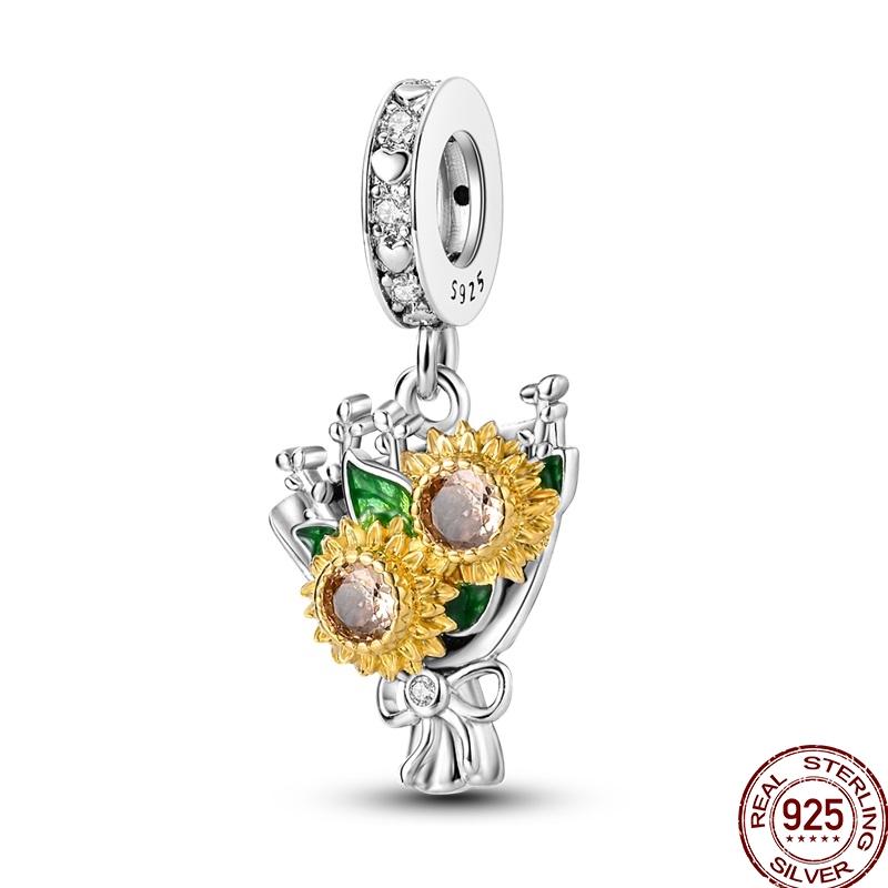 New Copper Autumn Golden Charms Maple Leaf Squirrel Pumpkin Deer Beads Fit 3Mm Original Bracelet Diy Jewelry Gifts