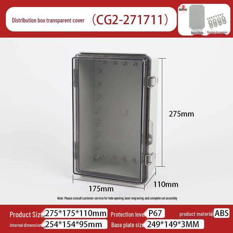 Outdoor X2 Waterproof ABS Junction Box with Transparent Cover