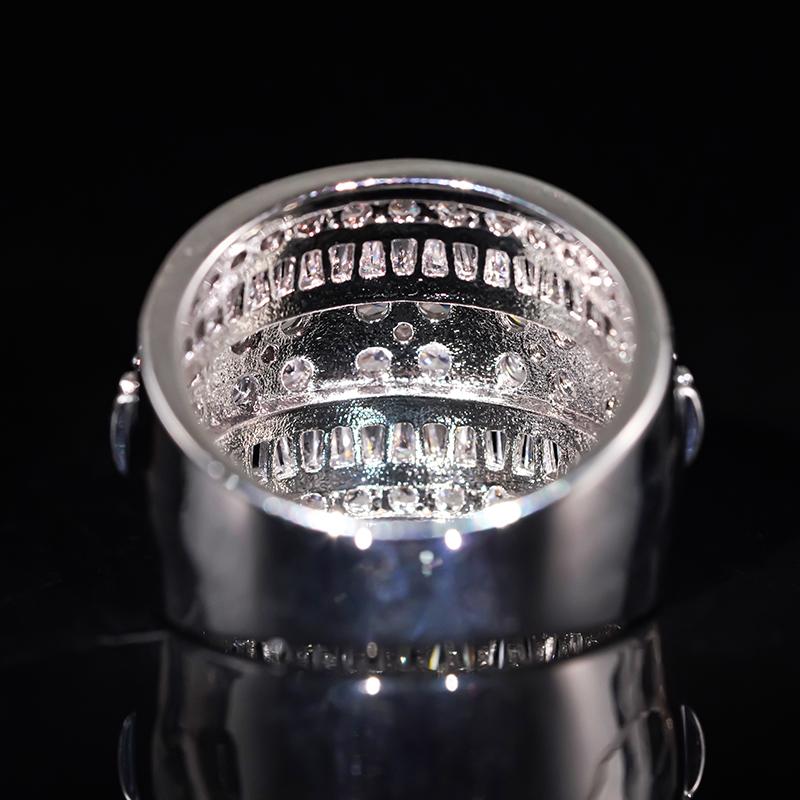 Wspaniały Szeroki Pierścionek Temperament Damy Codzienna Biżuteria na Imprezę z Jasną Cyrkonią Sześcienną Luksusowe Damskie Akcesoria Rocznicowe