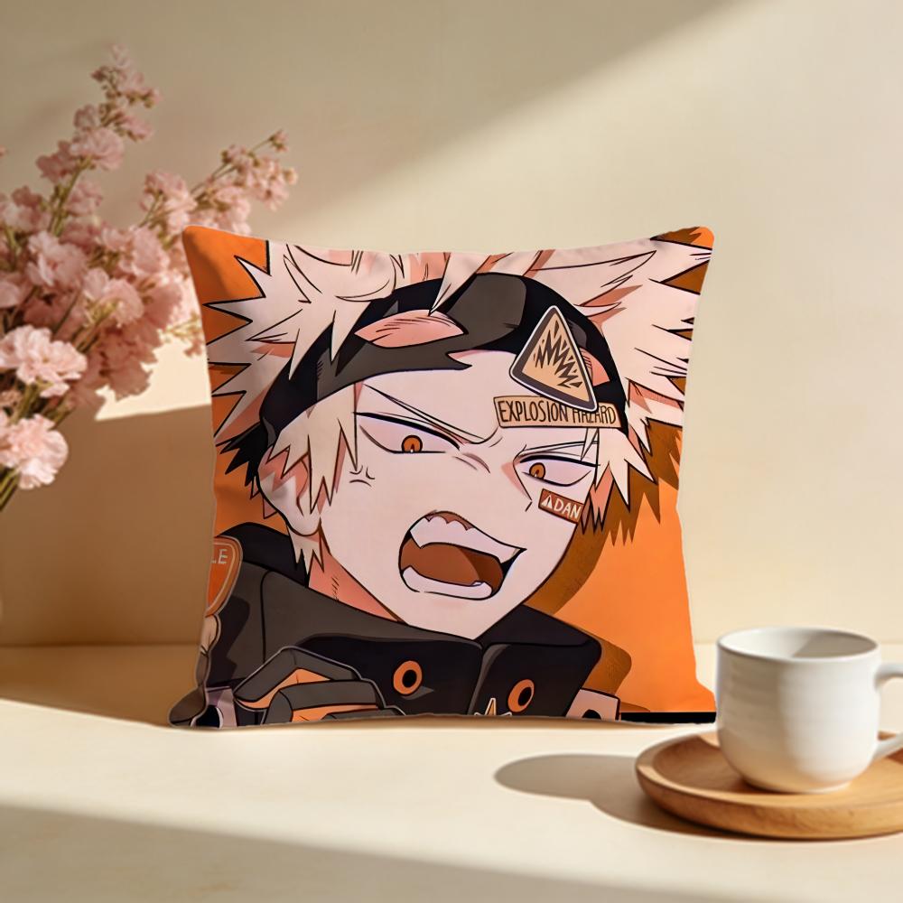 Trendy MMy Hero Academiaable Cushion Cover Stylish Washable Pillow Cover Ideal for Couch Bedroom Car Decoration