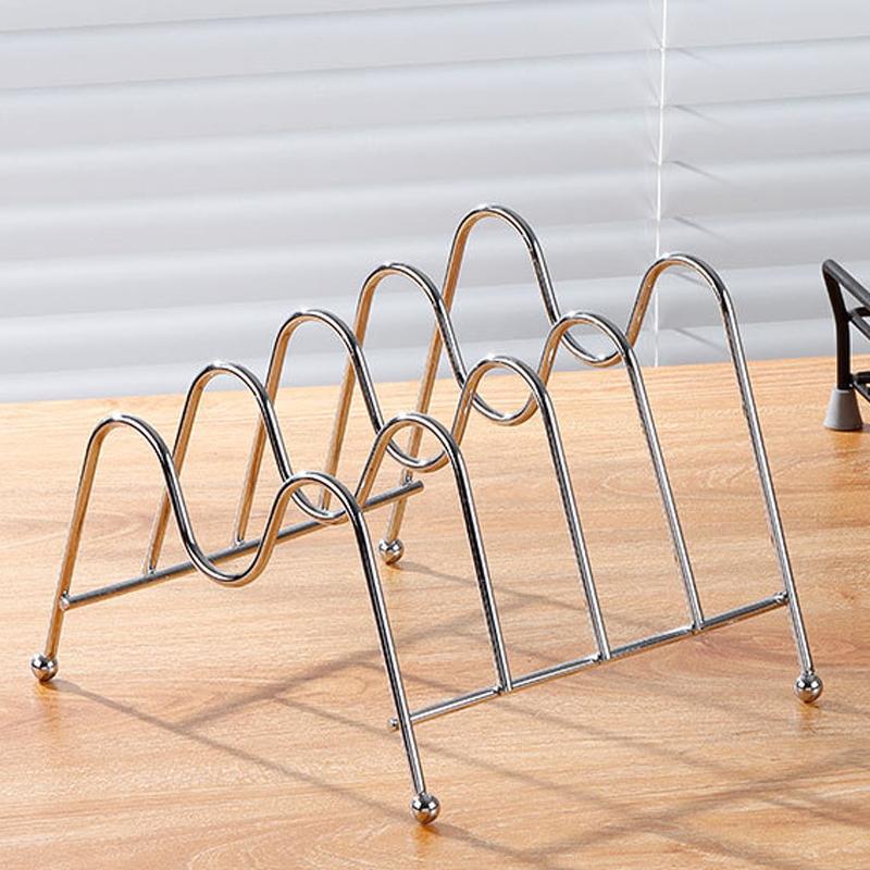 

1 шт. Четырехъярусная металлическая подставка для крышек кастрюль, полка для разделочных досок, держатель для посуды, кухонный органайзер, материал: нержавеющая сталь