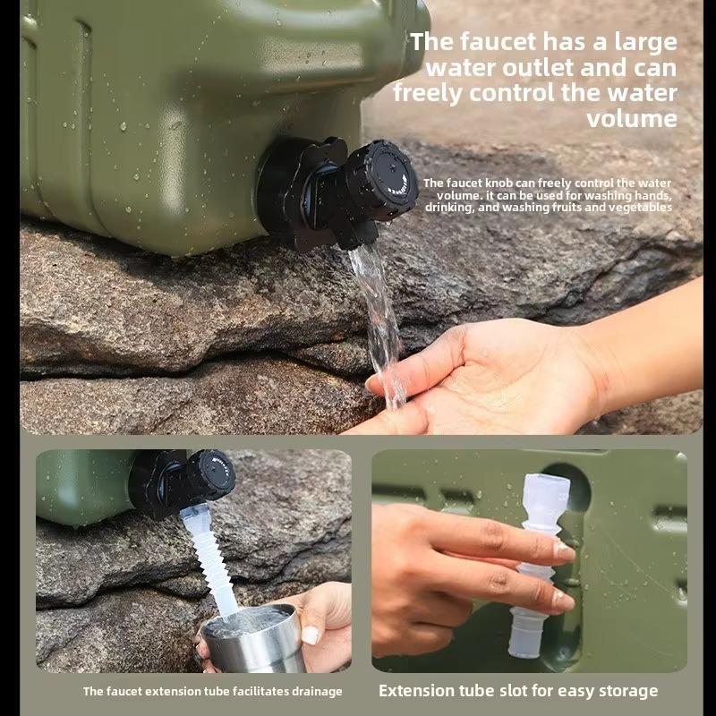 11/12/18.5/25L Large Capacity Water Kettle Camping Bucket with Detachable Portable Car Water Tank Holder Portable Car Water Tank