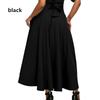 Gonne lunghe da donna stile retrò a vita alta con ampia gonna a ruota, vita elastica, tinta unita, con tasche
