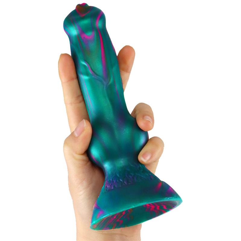 Dog Cock Animal Lifelike Mixed Color Simulation Penis Small Liquid Silicone Sensuality Fake Penis Adult Products