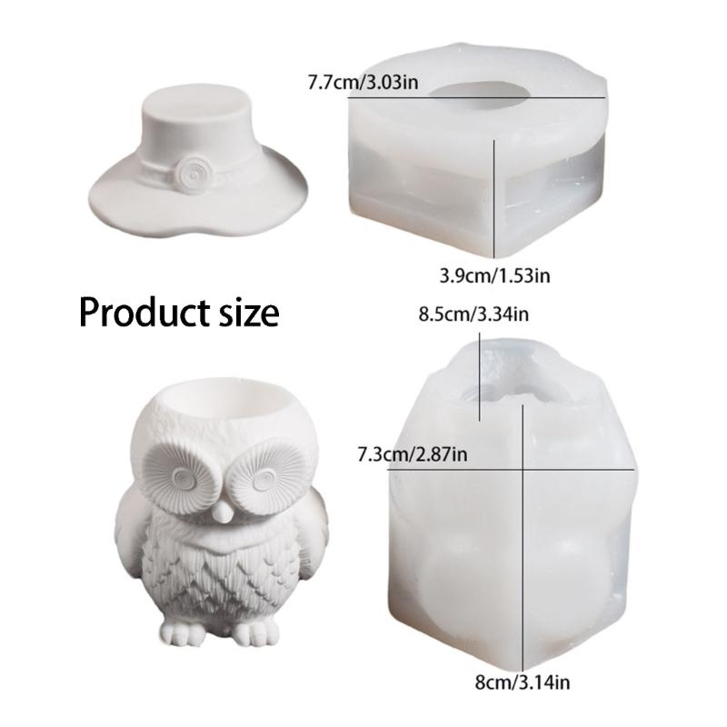 Food Grade Silicone Owl Candle Making Mould Heat Resistant For Home Decoration