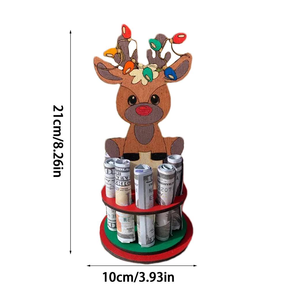 Christmas Money Clip Wooden Christmas Cash Clip Decoration Wood Material Money Storage Clip For Living Room Study Room Christmas