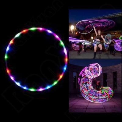 24 LED Renkli Işıklı 90CM Yanıp Sönen Hula Fitness Halka Spor Kilo Verme Aleti