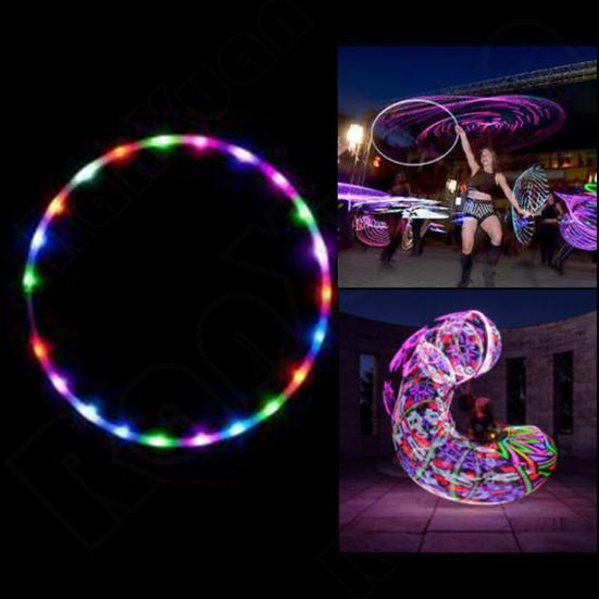 24-LED Buntes Licht 90CM Blinkender Hula Fitness Reifen Sport Abnehmen Werkzeug