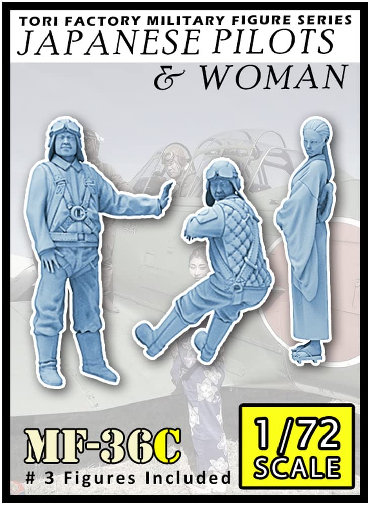Tori Factory 1/72 Military Miniature Figure Series WWII Japanese Navy Pilot and Woman Seeing Off Resin Kit MF-36C Molded Color