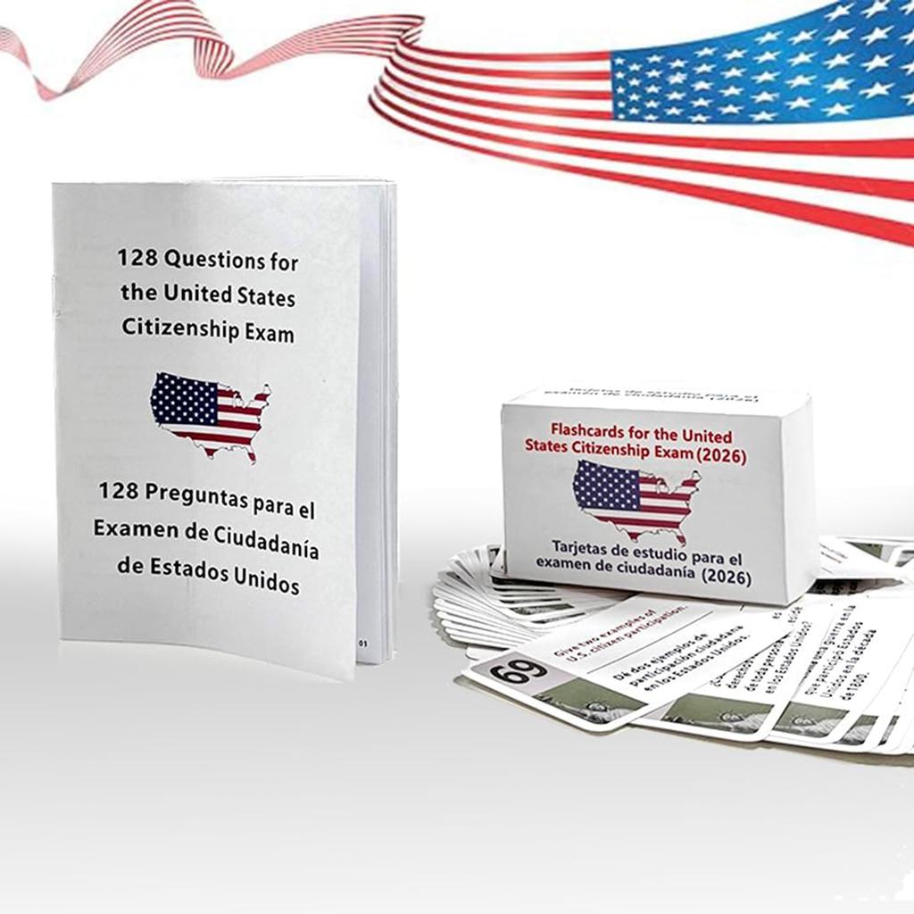 US Citizenship Test Flashcards Bundle With Naturalization Study Guide, 100 US Citizenship Questions And Answers, US Citizenship Flashcards