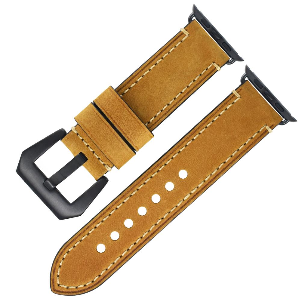 Suitable For Apple S7 Watch Apple Iwatch Strap First Layer Crazy Horse Leather Pin Buckle Watch8 Watch Strap