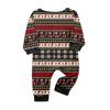 Family Matching Christmas Print Crewneck Long Sleeve Pants Loungewear Set for Holiday