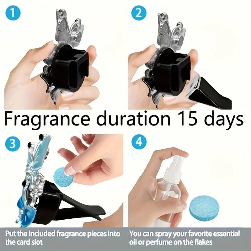 Car Air Conditioning Outlet Perfume Decoration Clip Dual-color Double Butterfly Car Interior Air Purification Decoration Clip