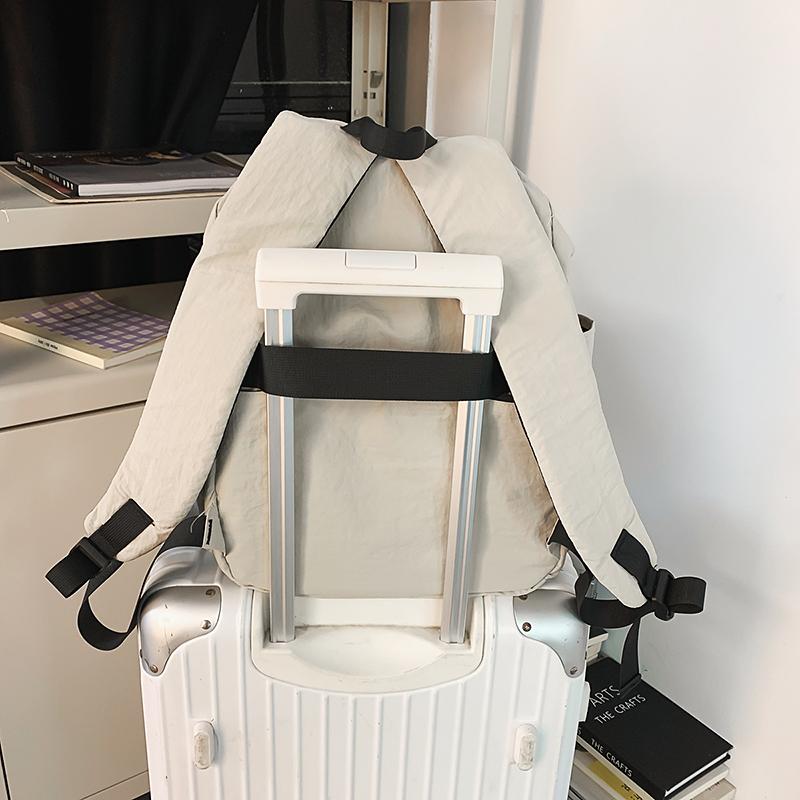 Women Solid Color Backpack Men Lightweight Travel Bag Large Capacity Backpack