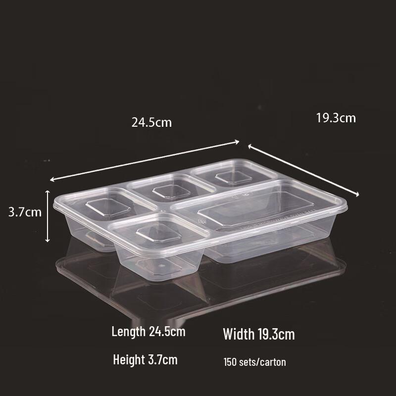 Ronghe Disposable Partitioned Meal Prep Containers with Lids