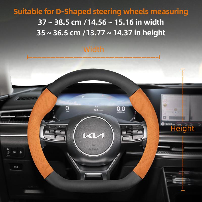 BTNPY1 Suitable for Kia Breathable Leather Matte Carbon Fiber Texture Steering Wheel Cover Suitable for Ceed Jd Picanto Sportage 3 2019 Ev3 Rio 4