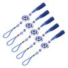 5Pcs Evil Eye Pendant Coloured Glaze Blue Tassel Exquisite Design Good Luck Evil Eye Decor for Room CarRound