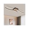 LED Ceiling Light - NETTLIFE - 12 W Wood Finish - 3000 K Warm White - Black Metal Modern Design
