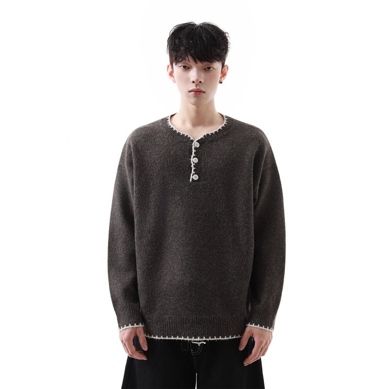 51 Hip-Hop American Style Loose Casual Knitwear for Men, Autumn Trendy Brand Oversize Relaxed Vintage Sweater