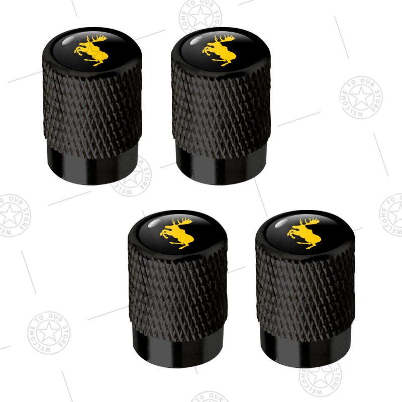 4pcs Prancing Deer Logo Car Wheel Tire Valve Caps Air Stem Aluminum Accessories For Volvo Moose Test R Design XC40 XC60 S90 V60