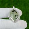 Natural Moss Prehnite Gemstone Pendant 925 Sterling Silver Jewelry For Girls