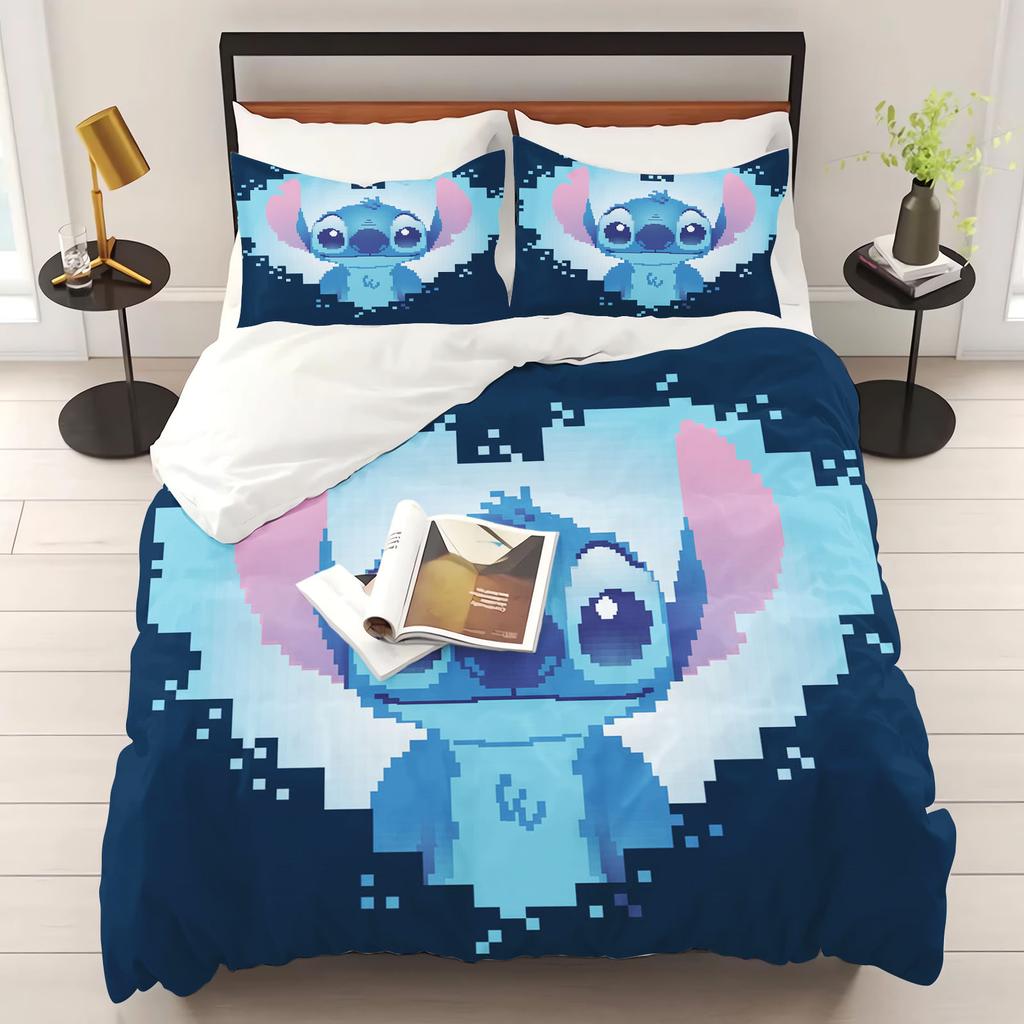 Stitch Duvet Cover Set Comforter Bedding 3D Children'S Bedding Set 3-Piece 1 Quilt Cover King Size