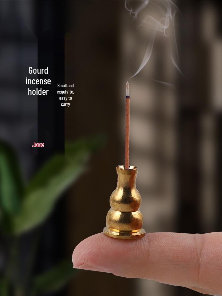 Brass Multi-Style Incense Holder: Coil, Gourd, Nine-Hole, Water Drop, and Sitting Tray Burner.