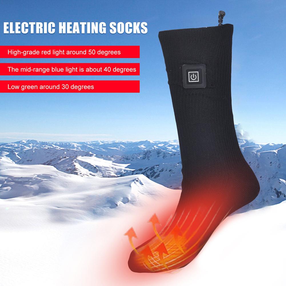 Winter Elastic Electric Heating Socks Breathable Charging Anti-Cold Skiing Foot Warmer Heated Thermal Stockings Without Battery