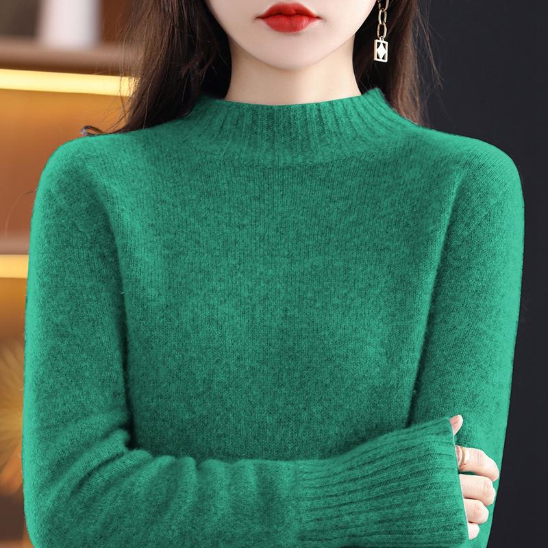 Women's Cashmere Sweater Qinghe Cashmere 30% Cashmere 70% Wool Women's Autumn and Winter Cashmere Pullover Soft and Warm