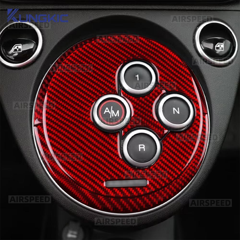 Real Soft Carbon Fiber Sticker For Abarth 595 695 2012-2019 2020 2025 2025 2025 2025 LHD RHD Car AT Automatic Gear Shift Frame
