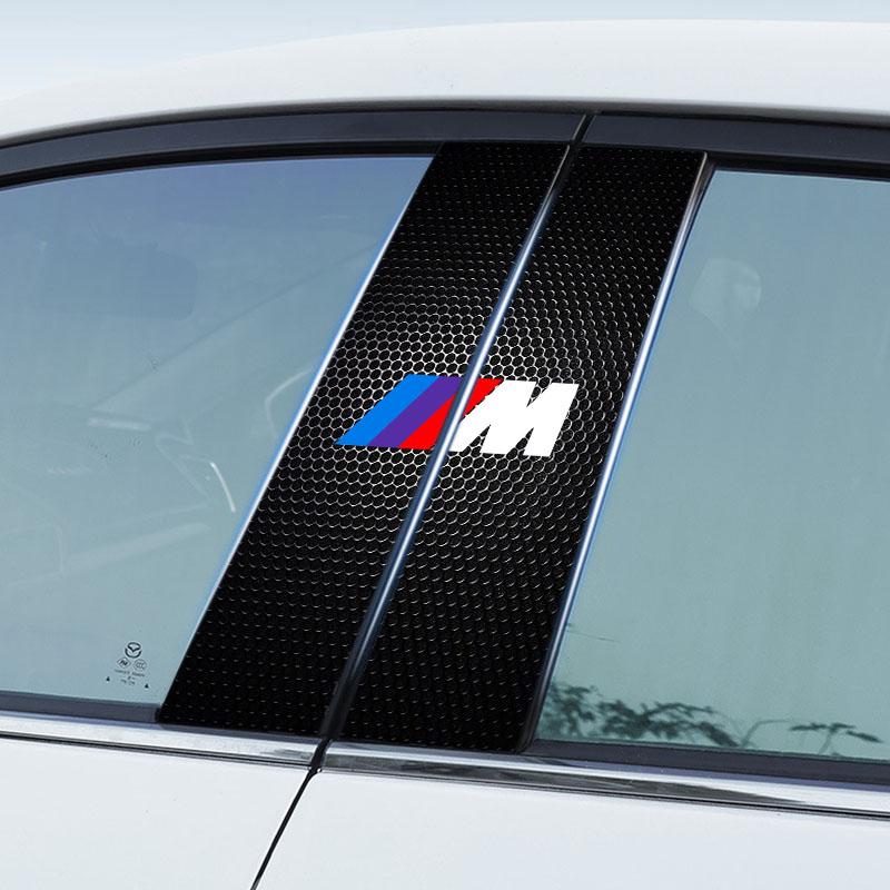 2 szt. Folia ochronna na słupek środkowy z logo samochodu Naklejka odporna na zarysowania Naklejka do BMW E60 E46 E39 E38 E90 E36 F30 E30 E31 E34 F10 F20 E87 E92 E91 X1 X5 X3 X6
