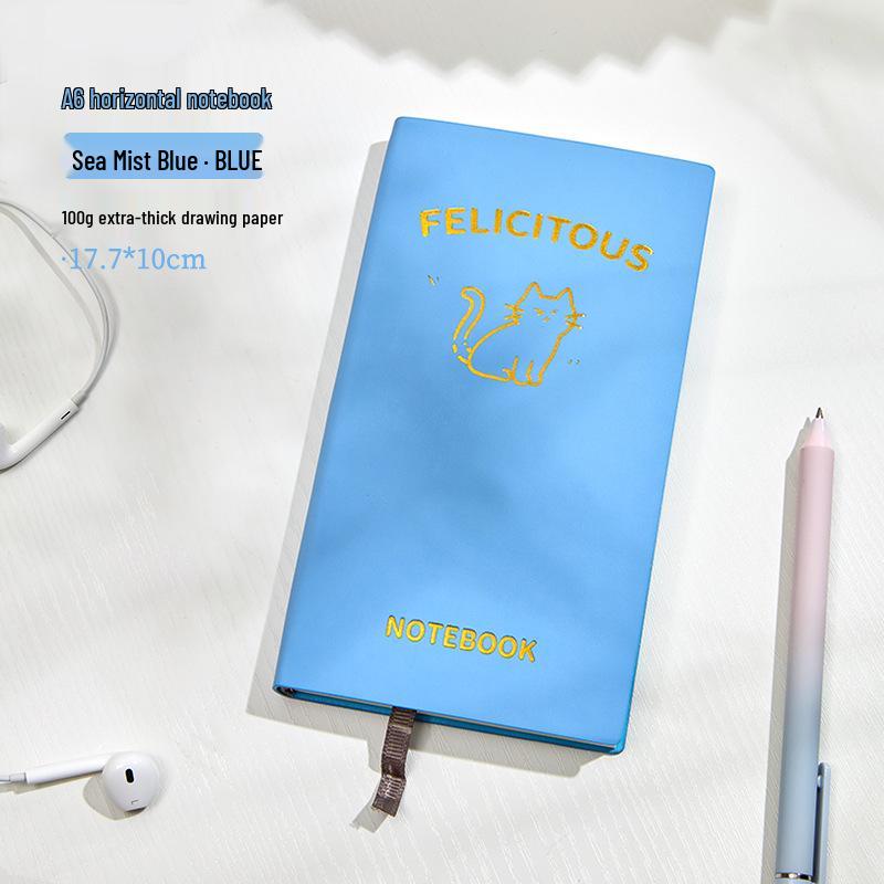 Fabric-Textured A6 Patterned Planner: Compact, Thickened Pocket Diary for Office and Business.
