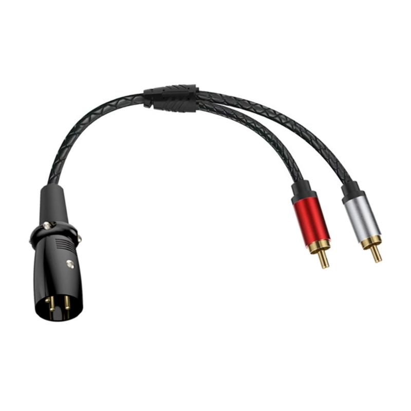 3Pin Male To 2RCA Male Splitter 3Pin To 2RCA Stereo Patching Sound Cable Interconnect Duplicator Cable Adapter