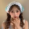 Mint Mambo Wind Floral Knitted Triangular Headscarf Female Bag Head Pastoral Style Seaside Photo Atmosphere Headband Summer