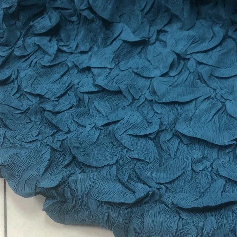 

50x114 см нерегулярная складка текстура пузырчатая ткань приятная для кожи дышащая однотонная ткань для DIY платье одежда дизайнерская ткань 114x50cm